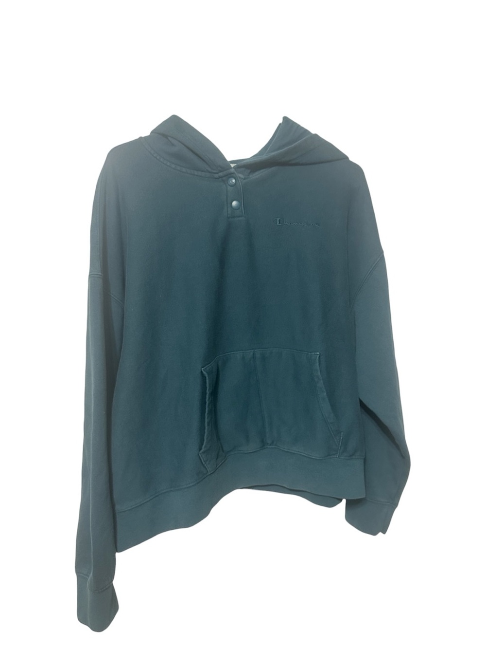 Champion Women’s 2X Snap Pullover Hoodie Reflecting Pond Green